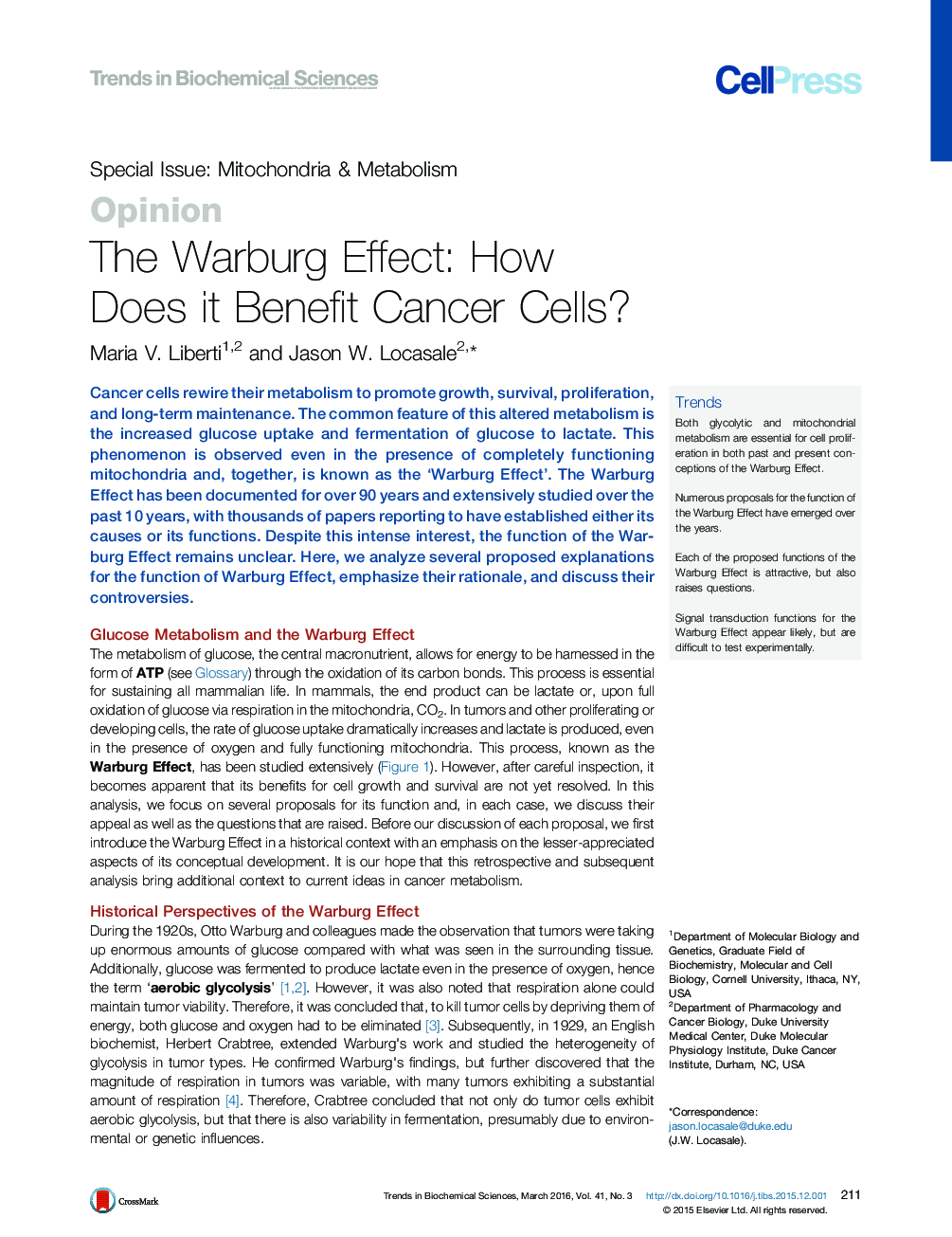 The Warburg Effect: How Does it Benefit Cancer Cells?