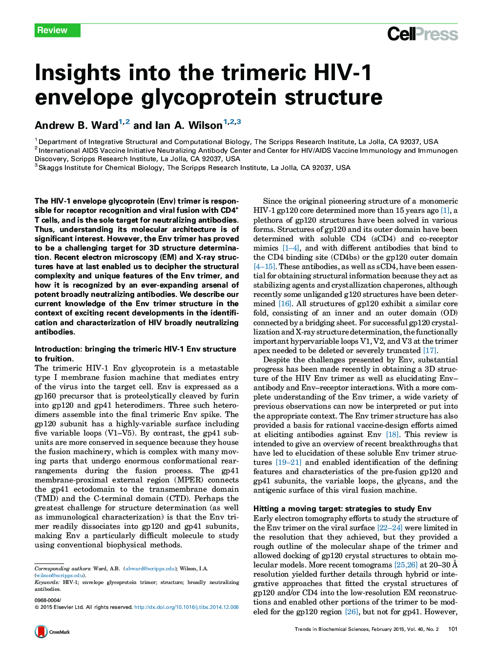 مقدمه ای بر ساختار گلیکوپروتئین پوشیدنی اچ آی وی -1 