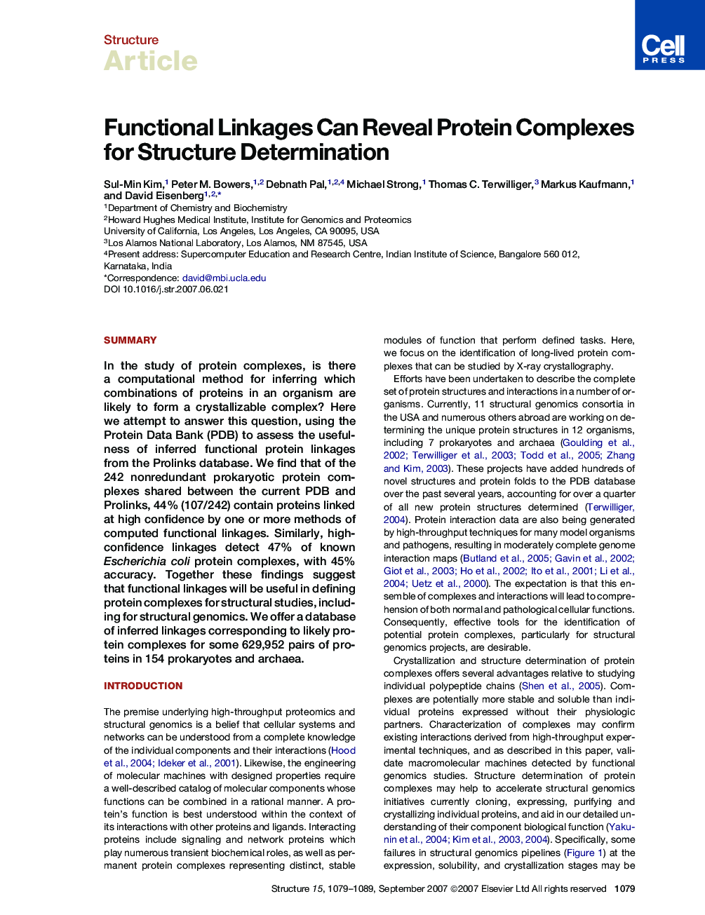 Functional Linkages Can Reveal Protein Complexes for Structure Determination