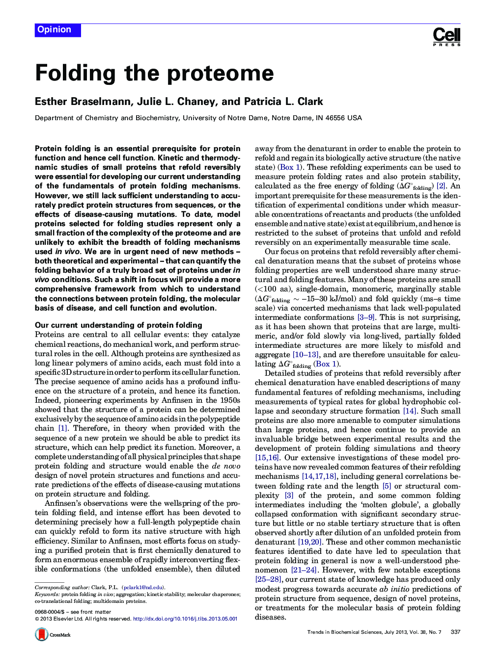 Folding the proteome
