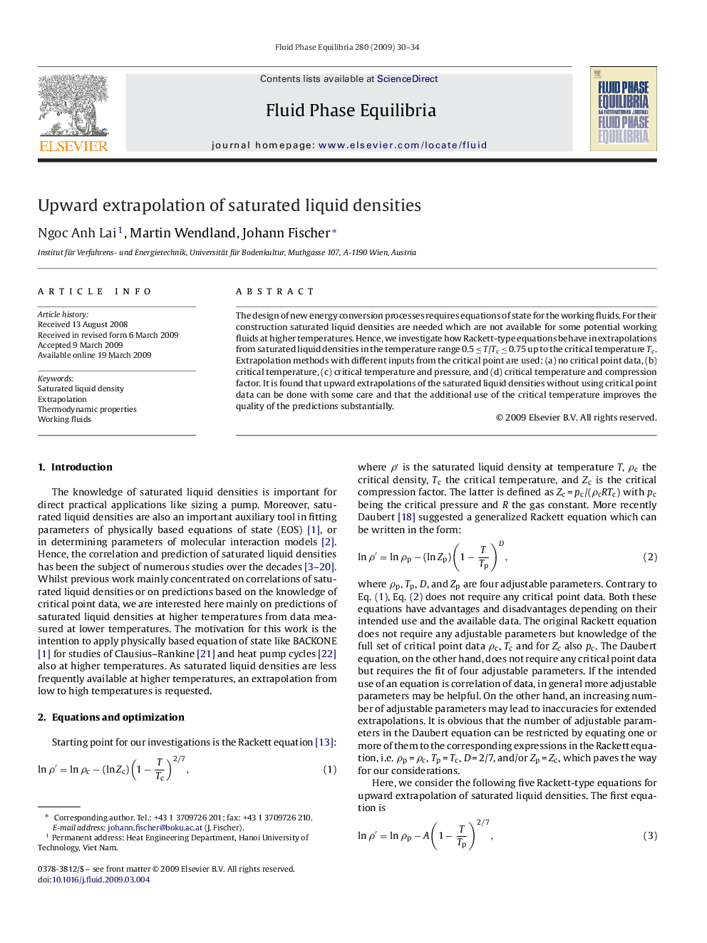 Upward extrapolation of saturated liquid densities