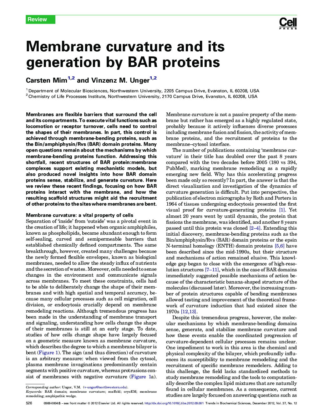 Membrane curvature and its generation by BAR proteins