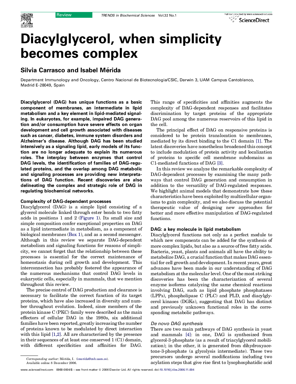 Diacylglycerol, when simplicity becomes complex