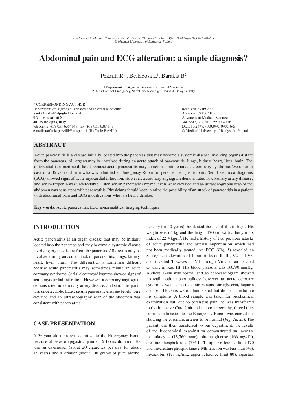 Abdominal pain and ECG alteration: a simple diagnosis?