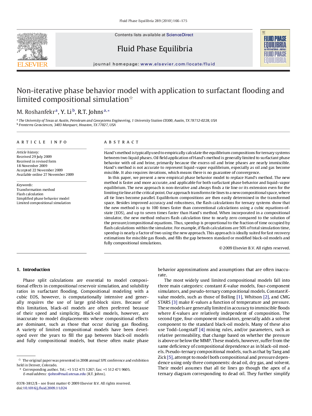 Non-iterative phase behavior model with application to surfactant flooding and limited compositional simulation 