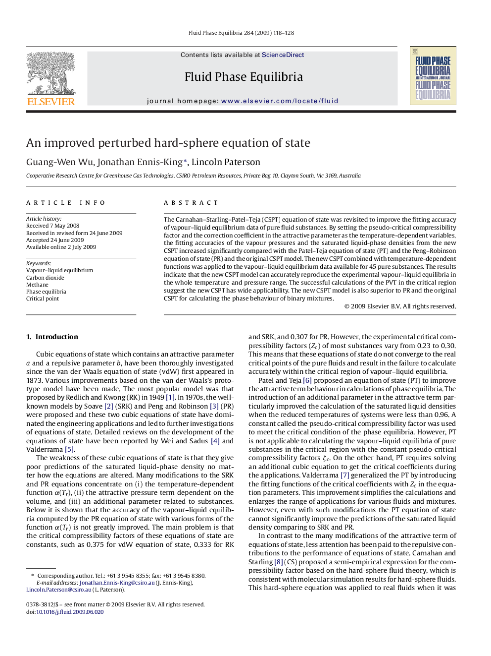 An improved perturbed hard-sphere equation of state