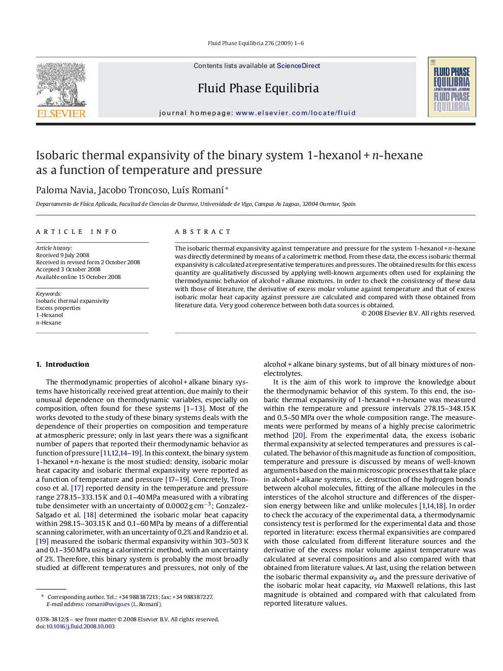 Isobaric thermal expansivity of the binary system 1-hexanol + n-hexane as a function of temperature and pressure