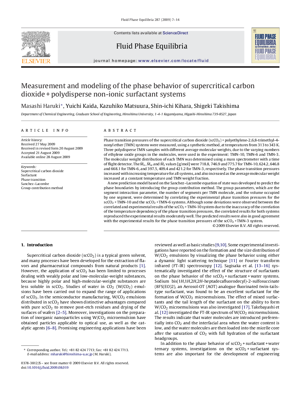 Measurement and modeling of the phase behavior of supercritical carbon dioxide + polydisperse non-ionic surfactant systems