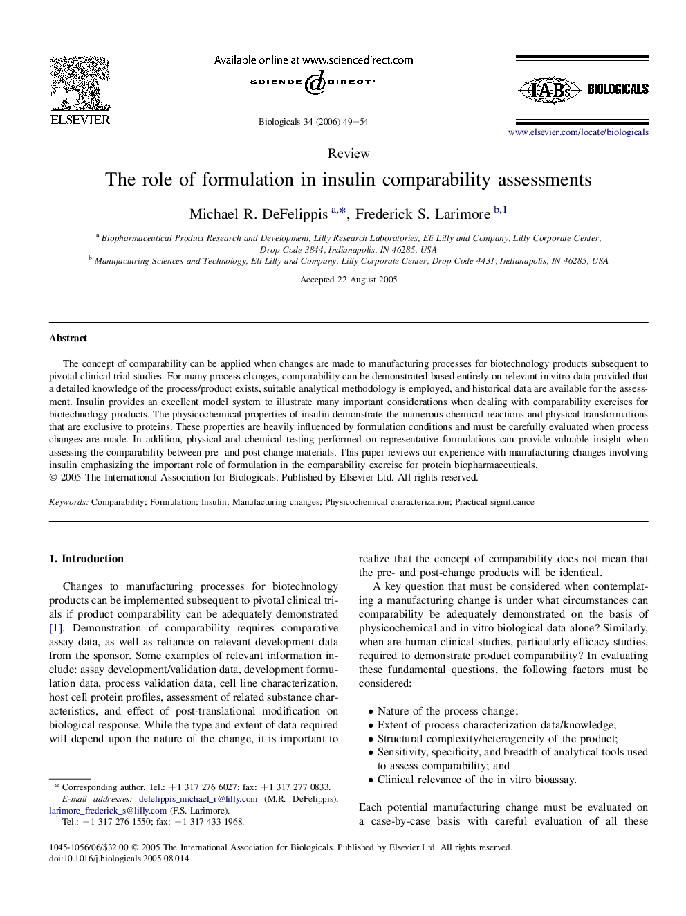 The role of formulation in insulin comparability assessments