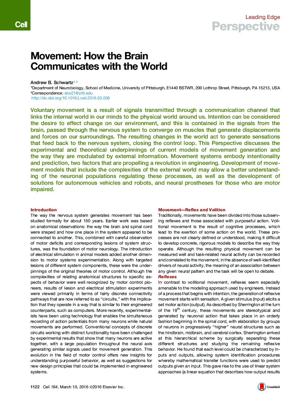 Movement: How the Brain Communicates with the World