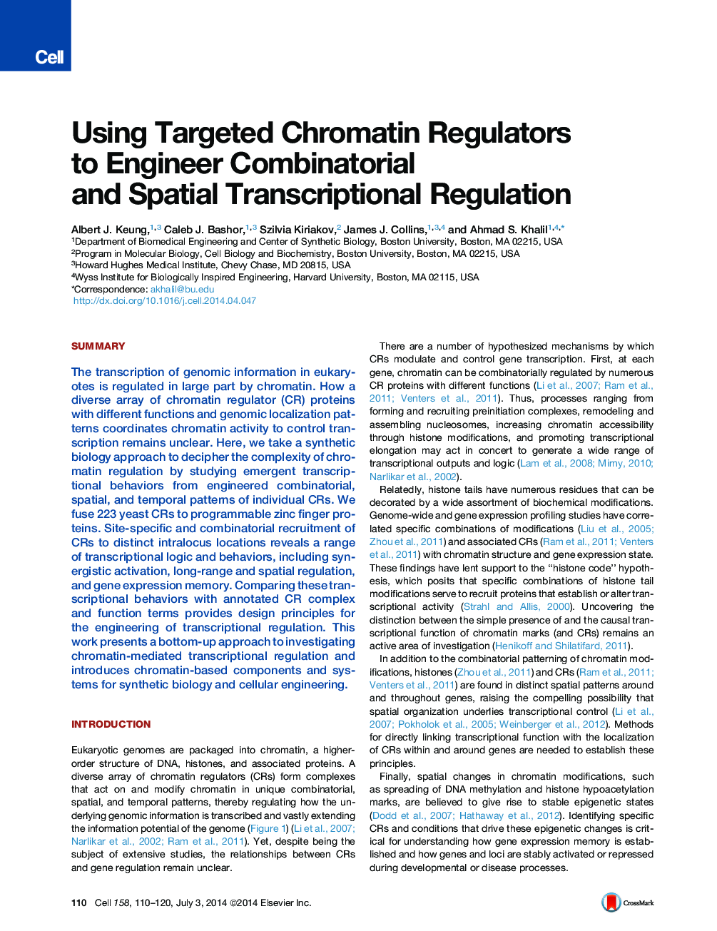 Using Targeted Chromatin Regulators to Engineer Combinatorial and Spatial Transcriptional Regulation