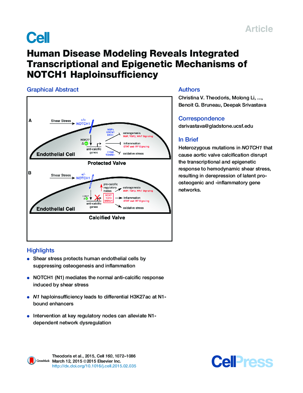 Human Disease Modeling Reveals Integrated Transcriptional and Epigenetic Mechanisms of NOTCH1 Haploinsufficiency