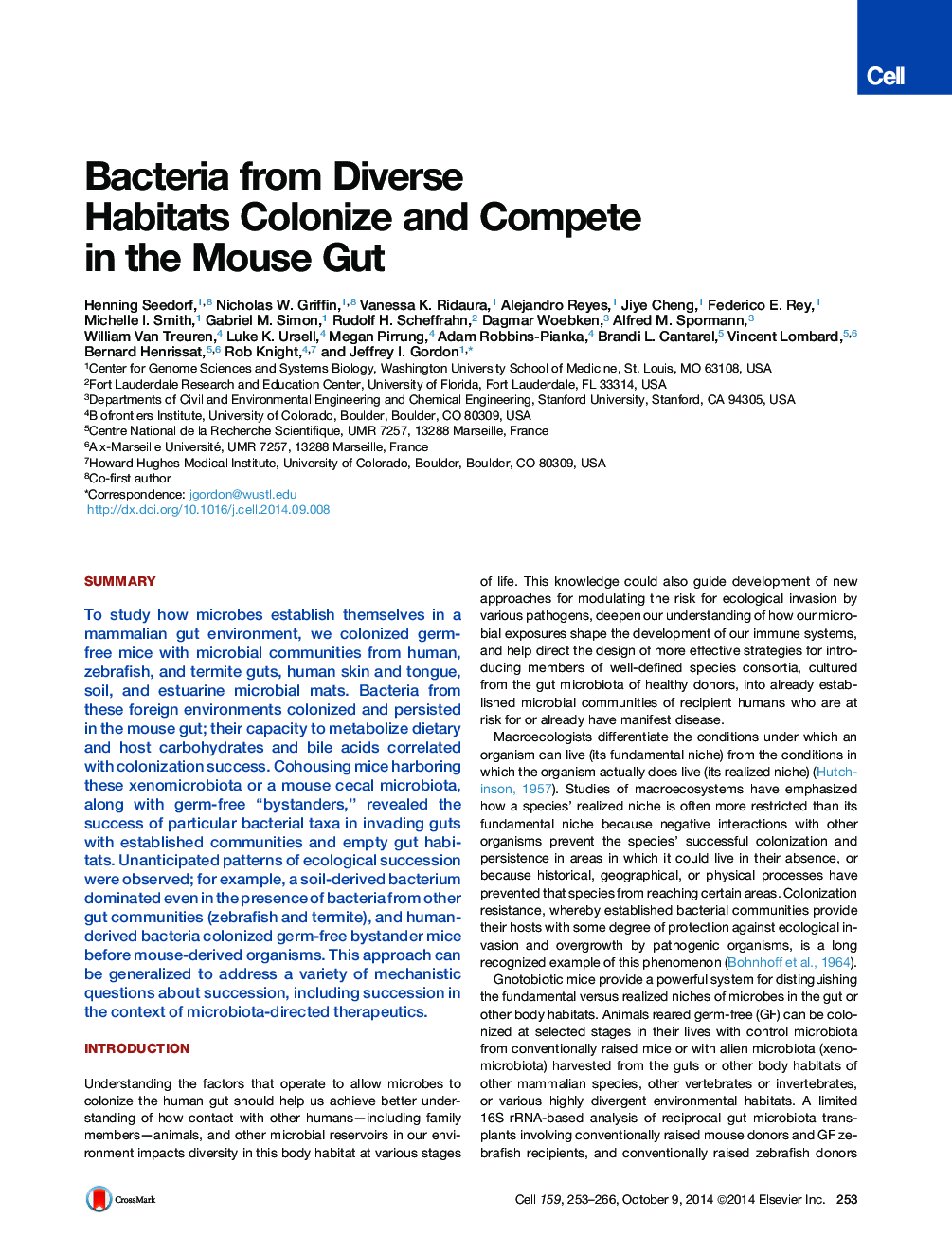 باکتری های زیستگاه های مختلف گیاهان زینتی و رقابت در گوته ماوس 