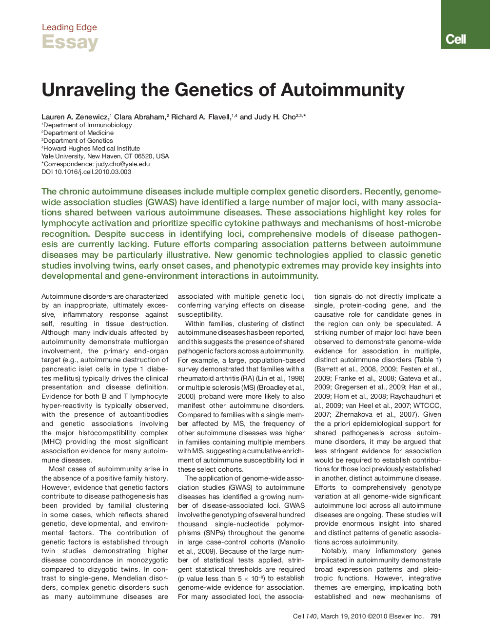 Unraveling the Genetics of Autoimmunity