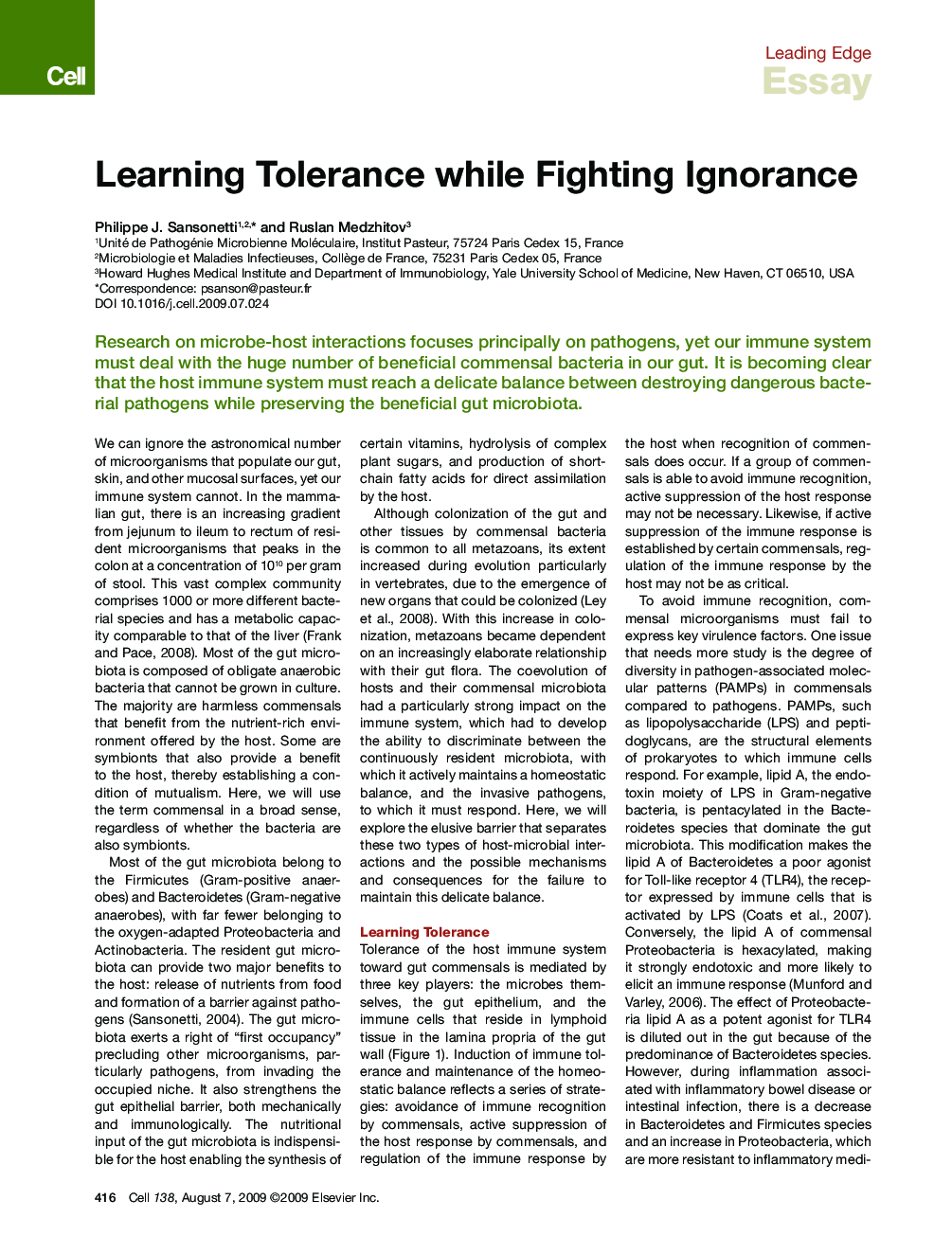 عکس صفحه اول مقاله: Learning Tolerance while Fighting Ignorance Learning Tolerance while Fighting Ignorance