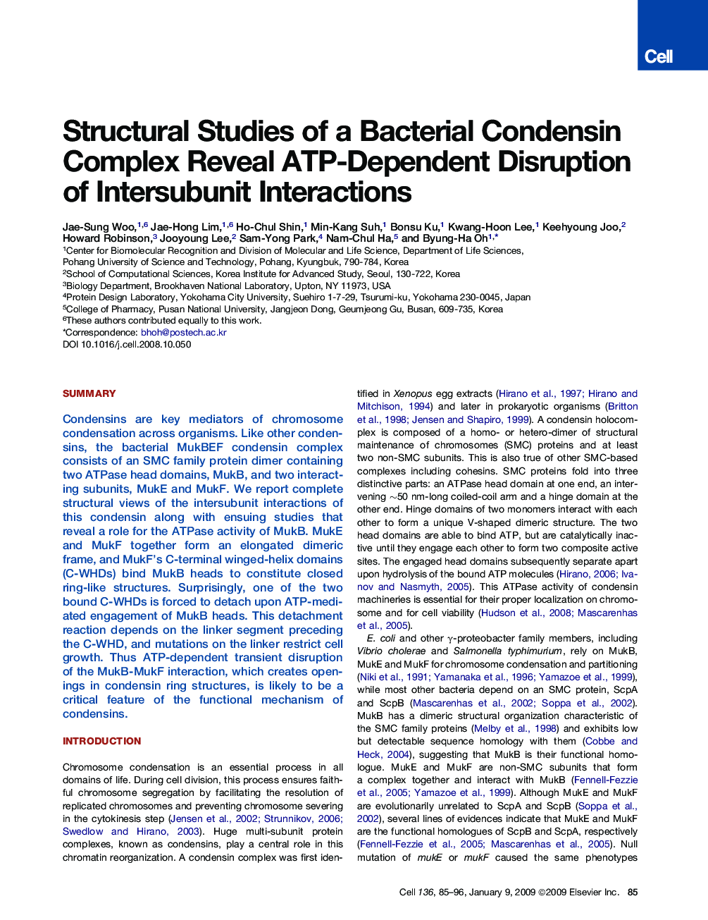 Structural Studies of a Bacterial Condensin Complex Reveal ATP-Dependent Disruption of Intersubunit Interactions