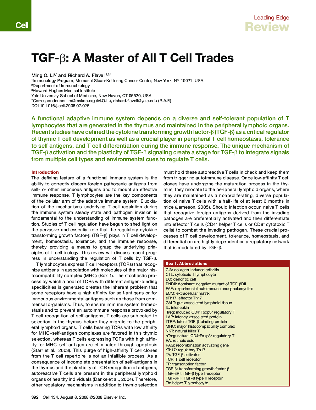 TGF-β: A Master of All T Cell Trades