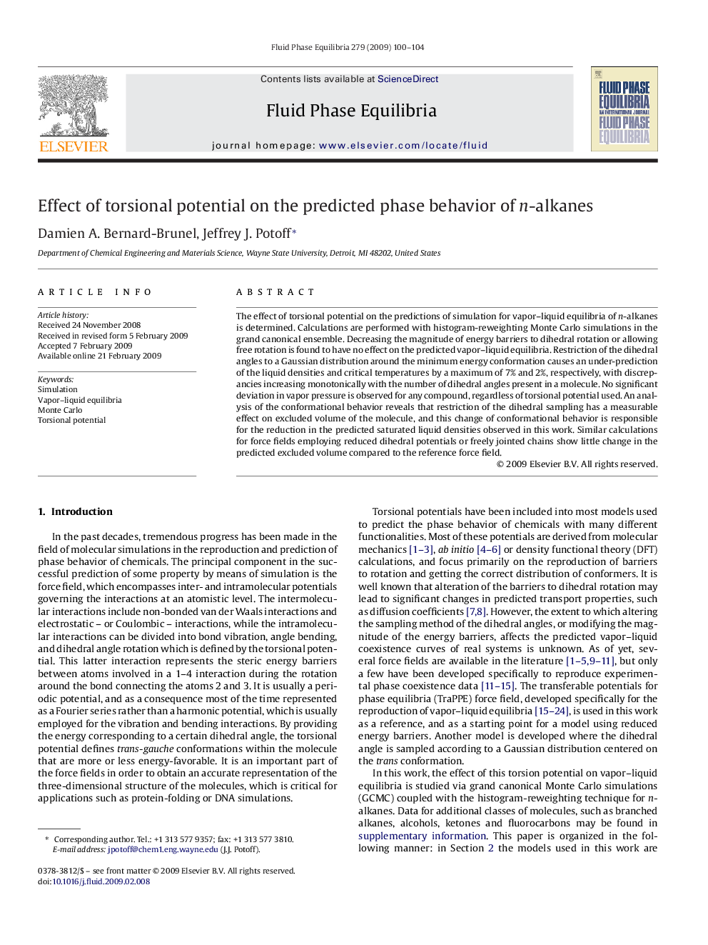 Effect of torsional potential on the predicted phase behavior of n-alkanes