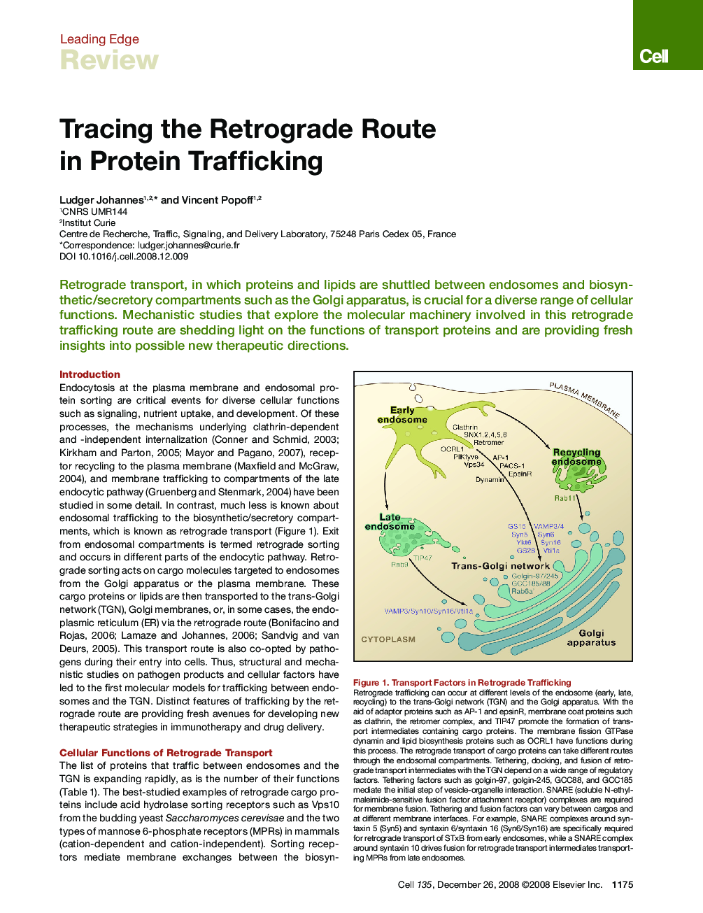 Tracing the Retrograde Route in Protein Trafficking