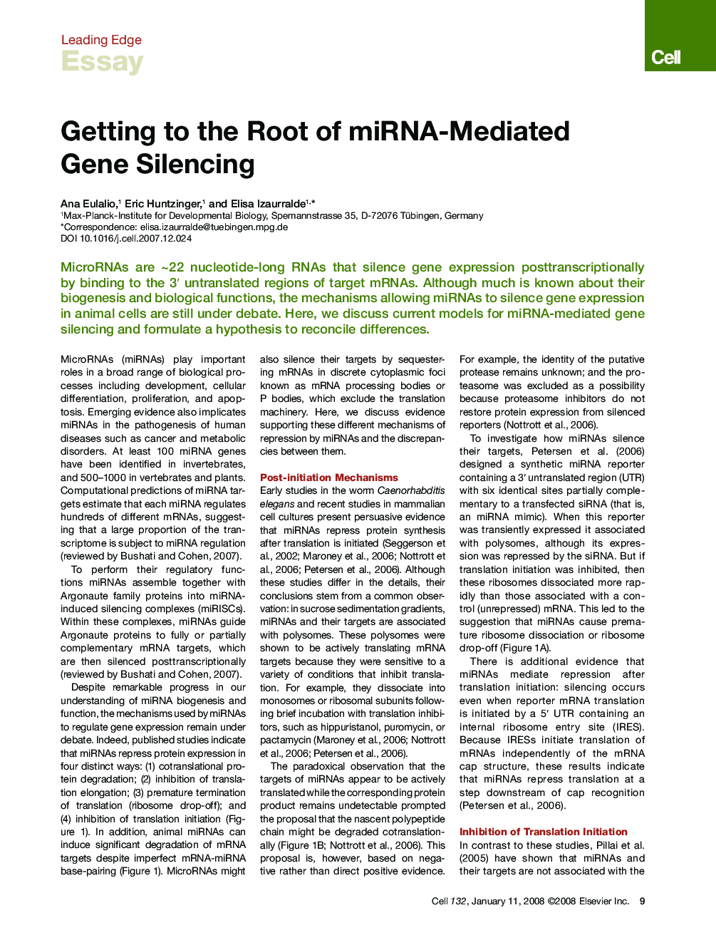 Getting to the Root of miRNA-Mediated Gene Silencing