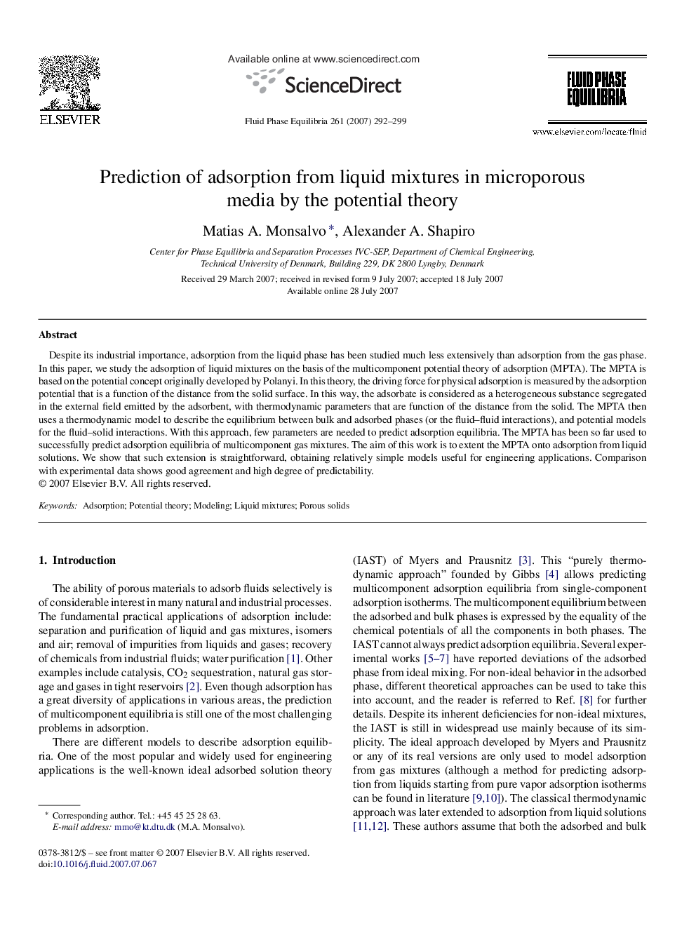 Prediction of adsorption from liquid mixtures in microporous media by the potential theory