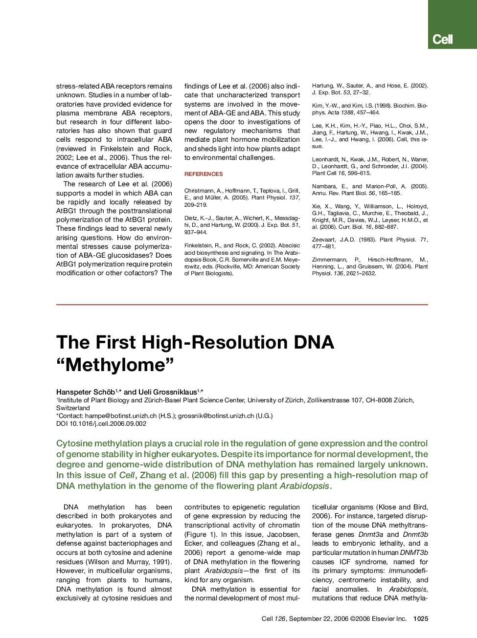 The First High-Resolution DNA “Methylome”
