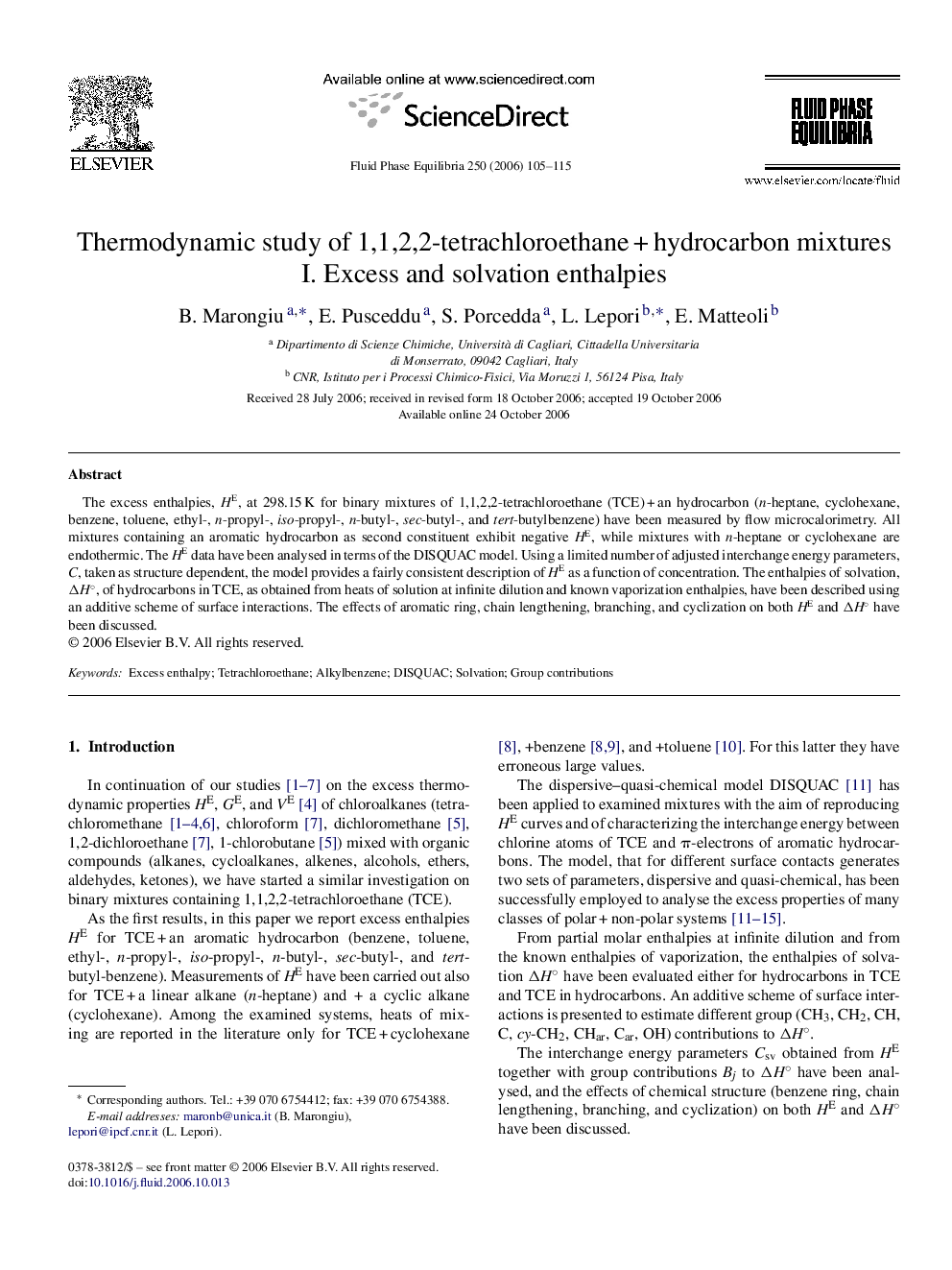 Thermodynamic study of 1,1,2,2-tetrachloroethane + hydrocarbon mixtures: I. Excess and solvation enthalpies