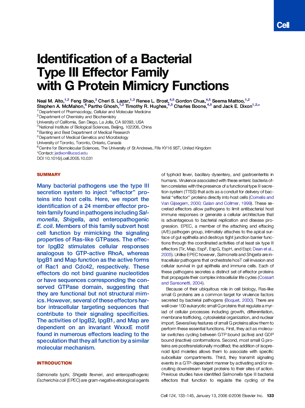 Identification of a Bacterial Type III Effector Family with G Protein Mimicry Functions