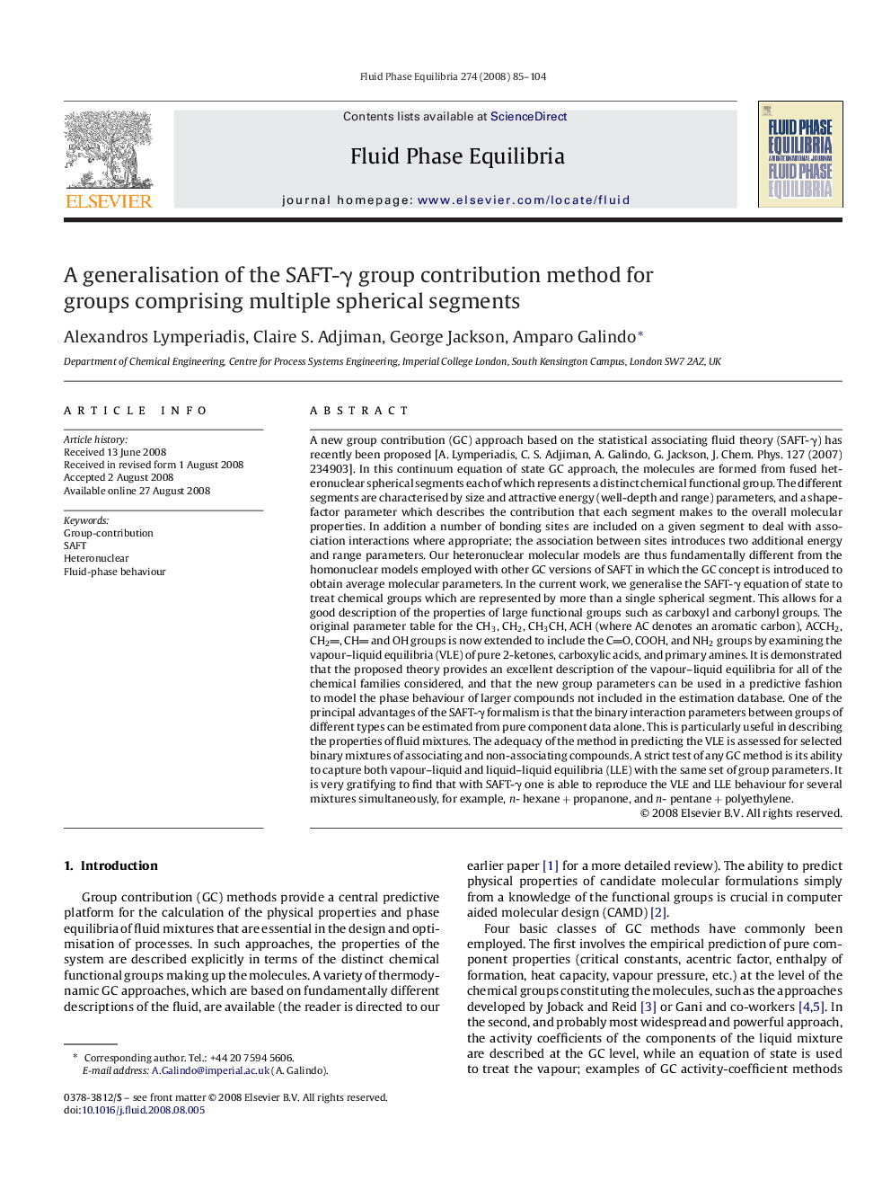 A generalisation of the SAFT-γ group contribution method for groups comprising multiple spherical segments