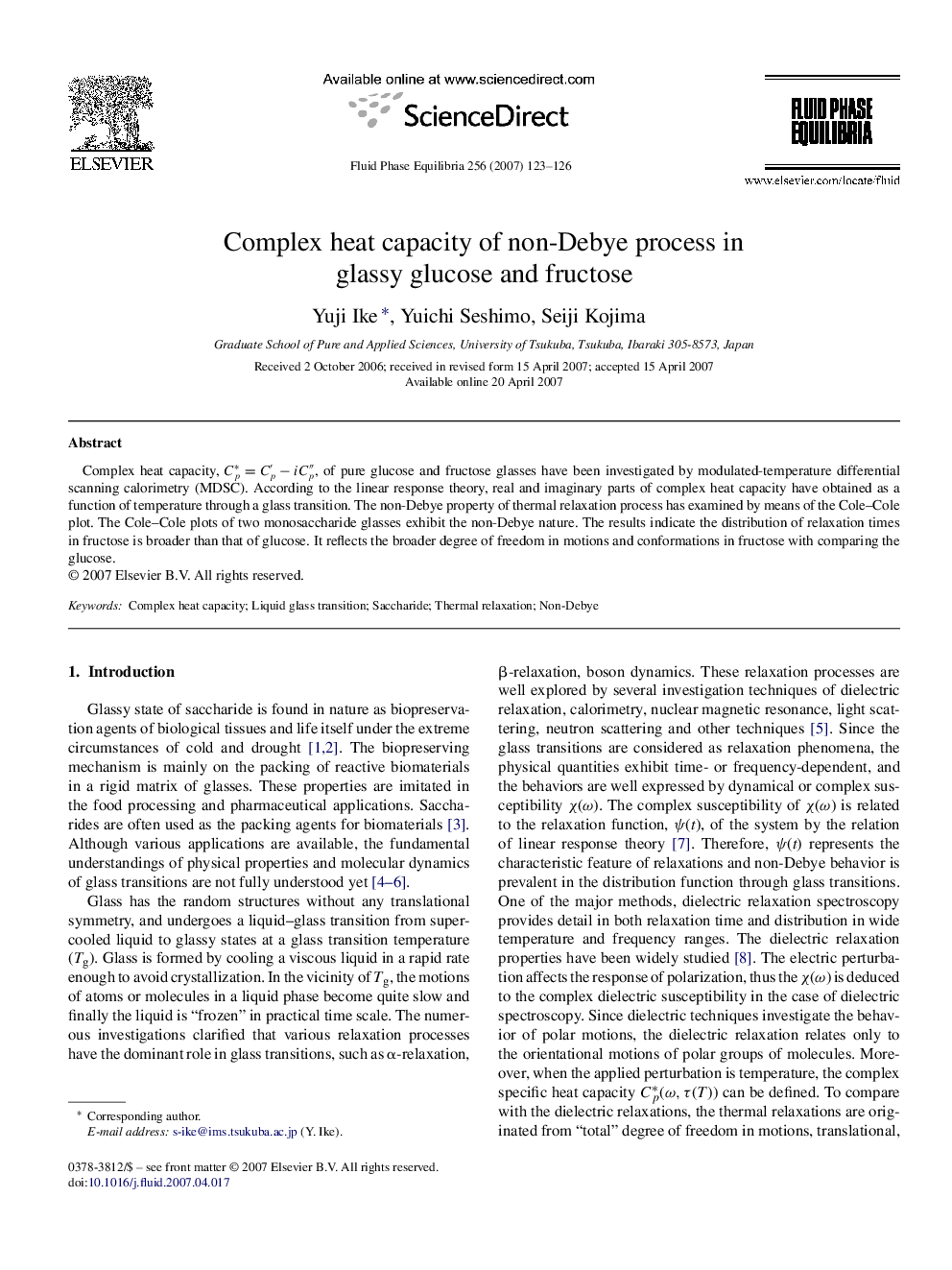 Complex heat capacity of non-Debye process in glassy glucose and fructose