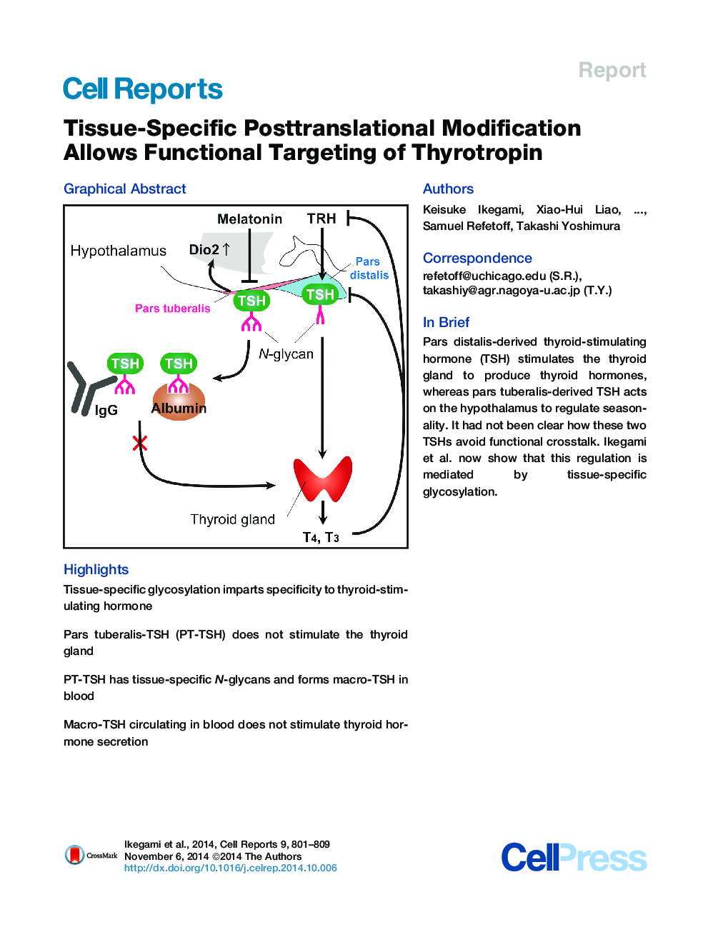 Tissue-Specific Posttranslational Modification Allows Functional Targeting of Thyrotropin 