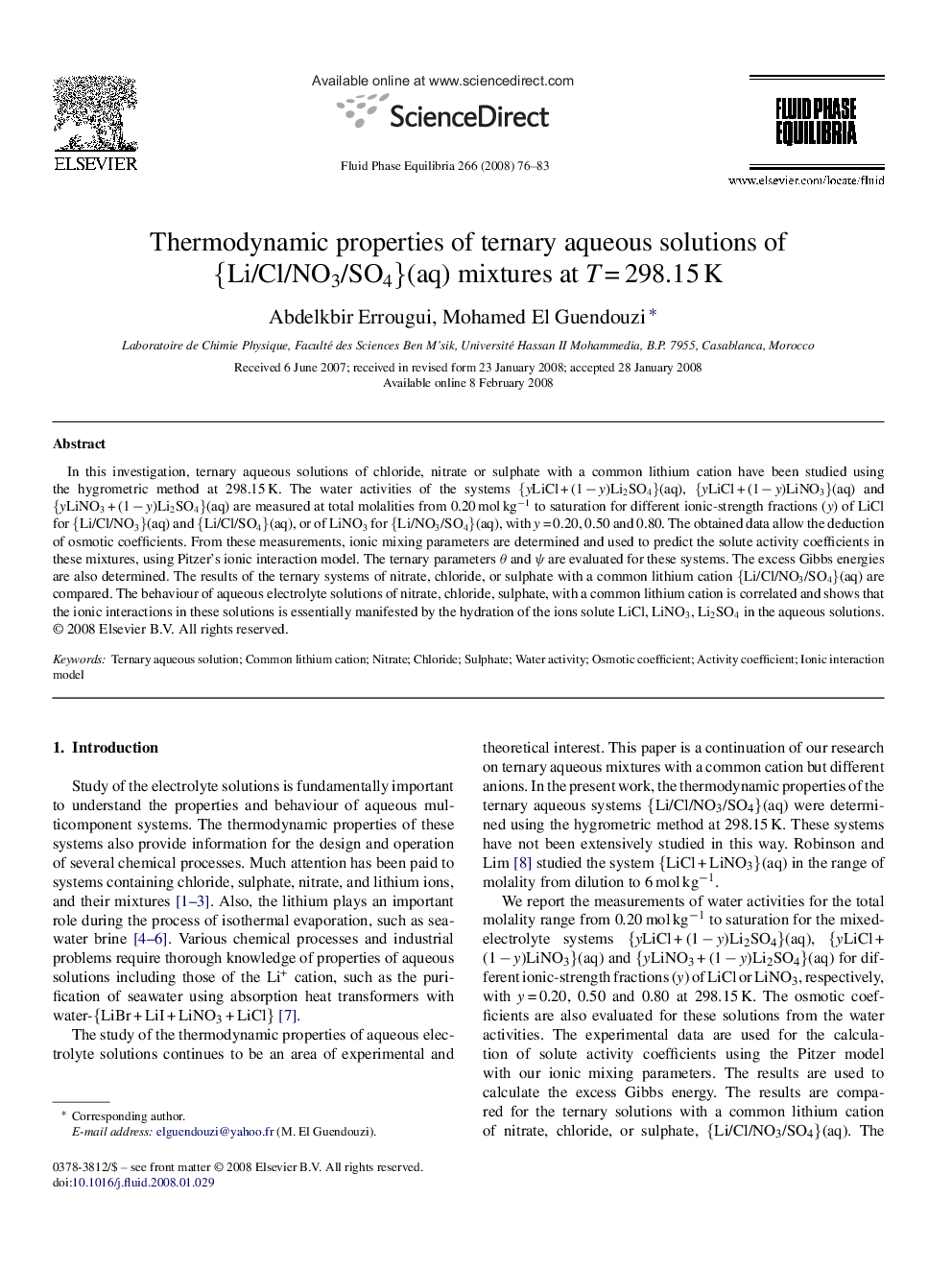 Thermodynamic properties of ternary aqueous solutions of {Li/Cl/NO3/SO4}(aq) mixtures at T = 298.15 K