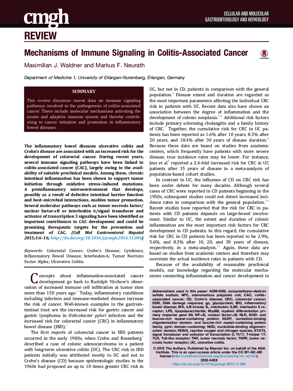 Mechanisms of Immune Signaling in Colitis-Associated Cancer 