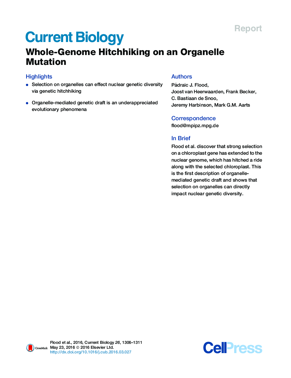 رایگان سواری ژنوم کامل بر روی یک جهش Organelle