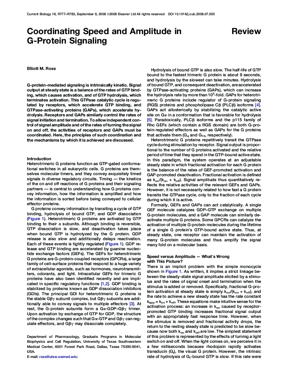Coordinating Speed and Amplitude in G-Protein Signaling