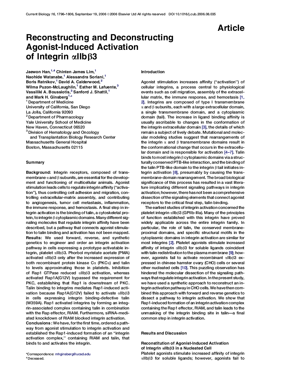 Reconstructing and Deconstructing Agonist-Induced Activation of Integrin αIIbβ3