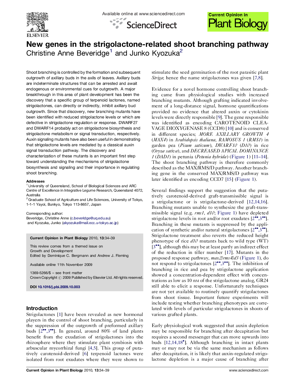 New genes in the strigolactone-related shoot branching pathway