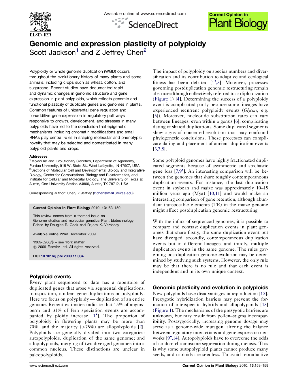 Genomic and expression plasticity of polyploidy