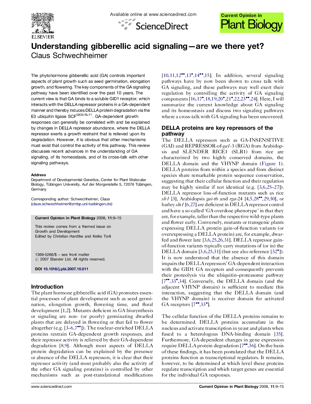 Understanding gibberellic acid signaling—are we there yet?