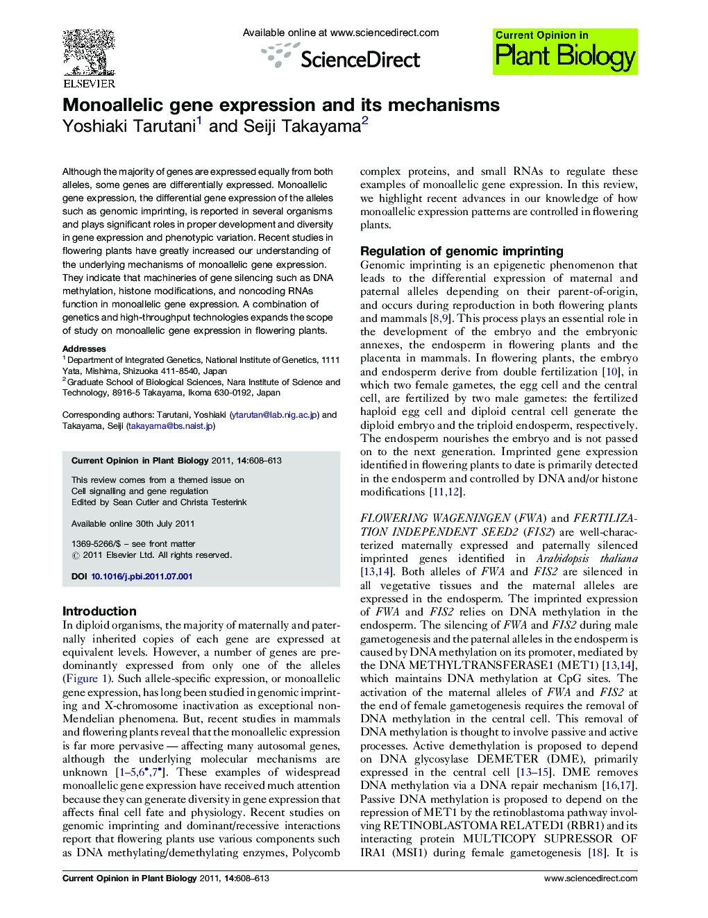 Monoallelic gene expression and its mechanisms