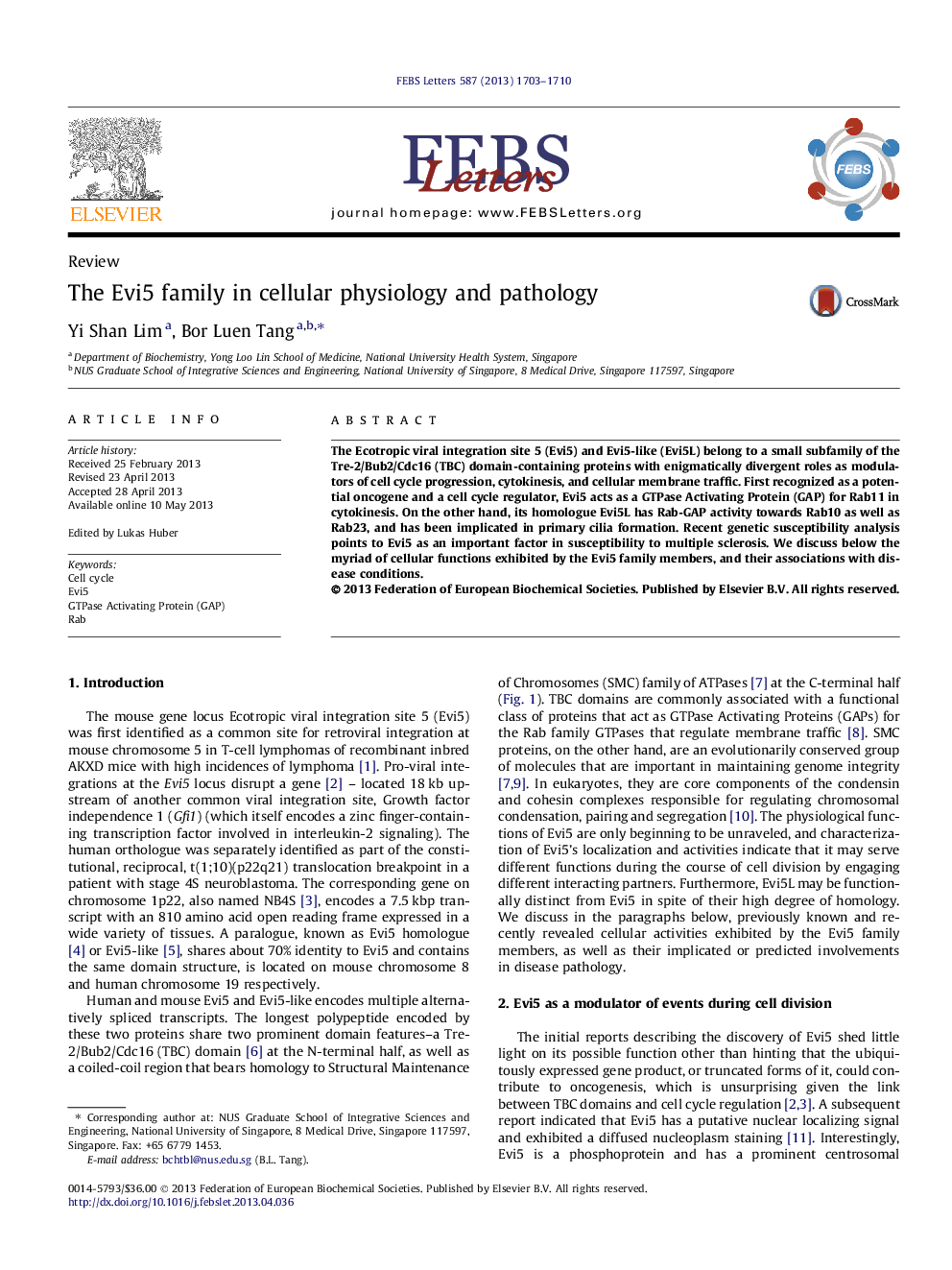 The Evi5 family in cellular physiology and pathology