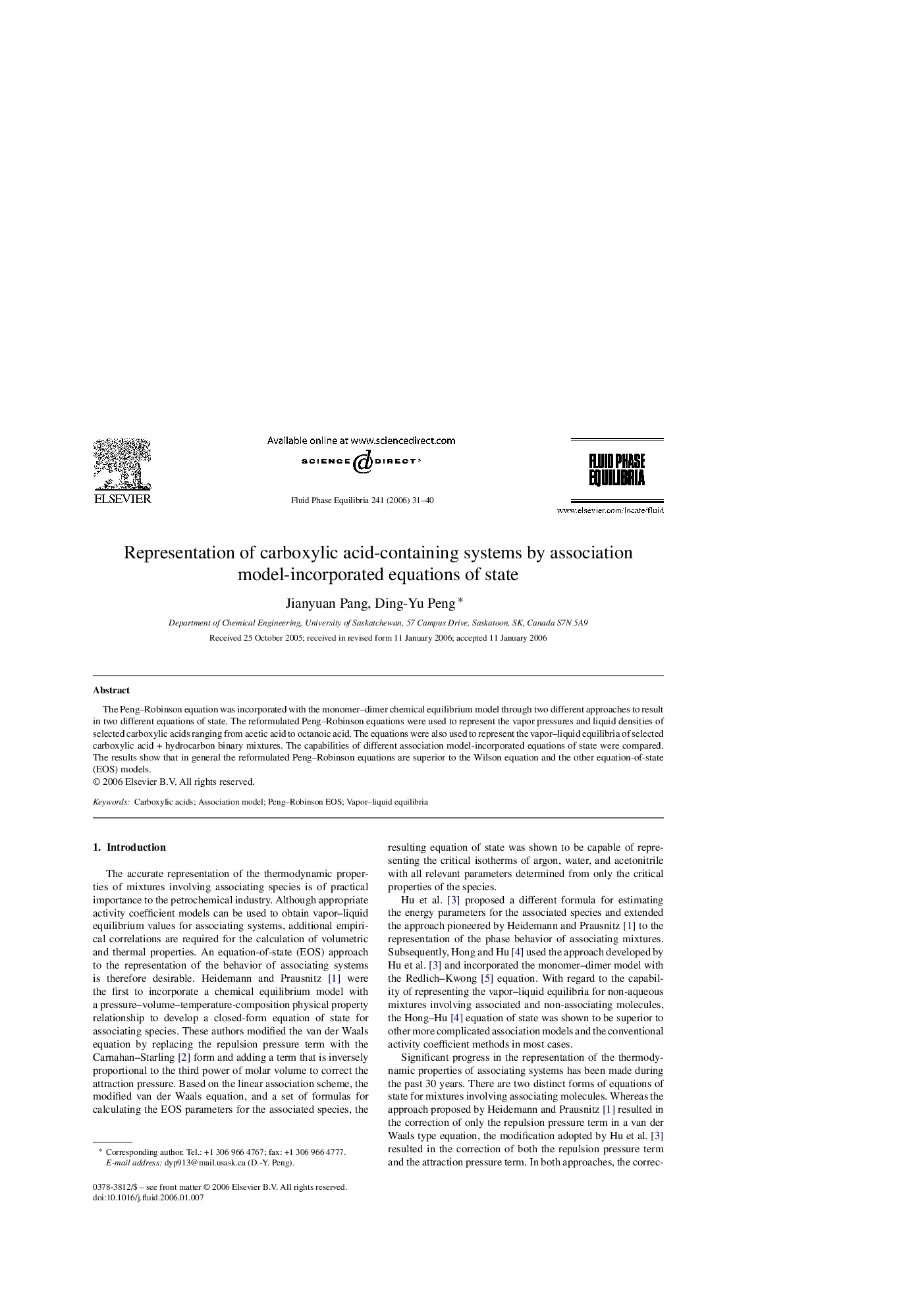 Representation of carboxylic acid-containing systems by association model-incorporated equations of state