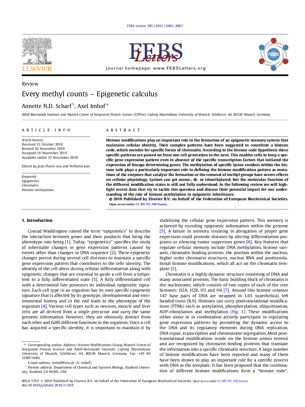 Every methyl counts – Epigenetic calculus