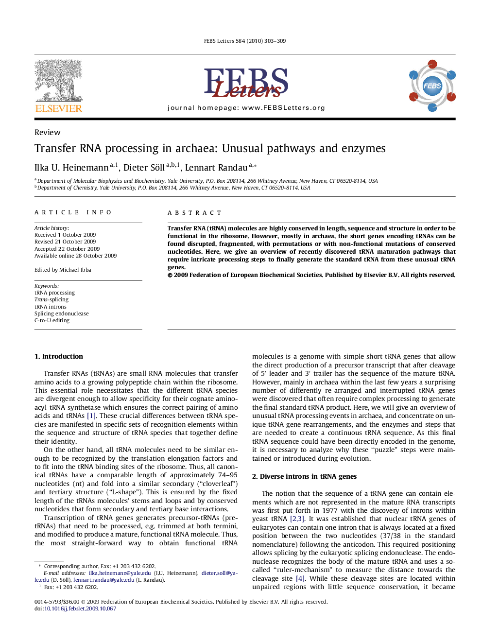 Transfer RNA processing in archaea: Unusual pathways and enzymes