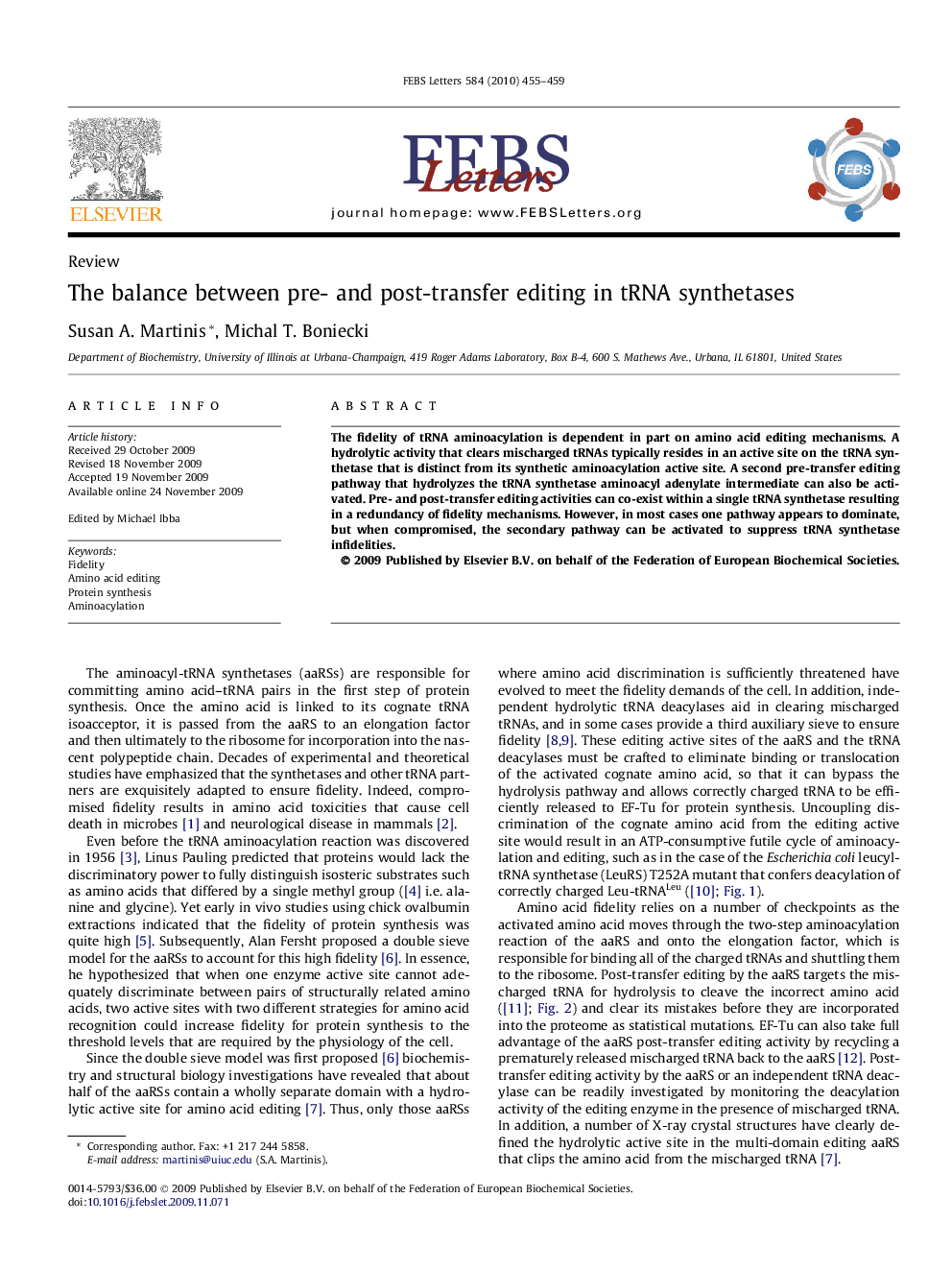 The balance between pre- and post-transfer editing in tRNA synthetases