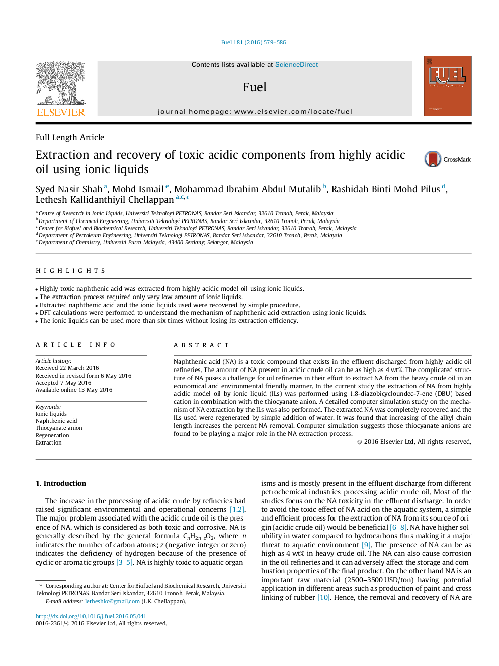 Extraction and recovery of toxic acidic components from highly acidic oil using ionic liquids