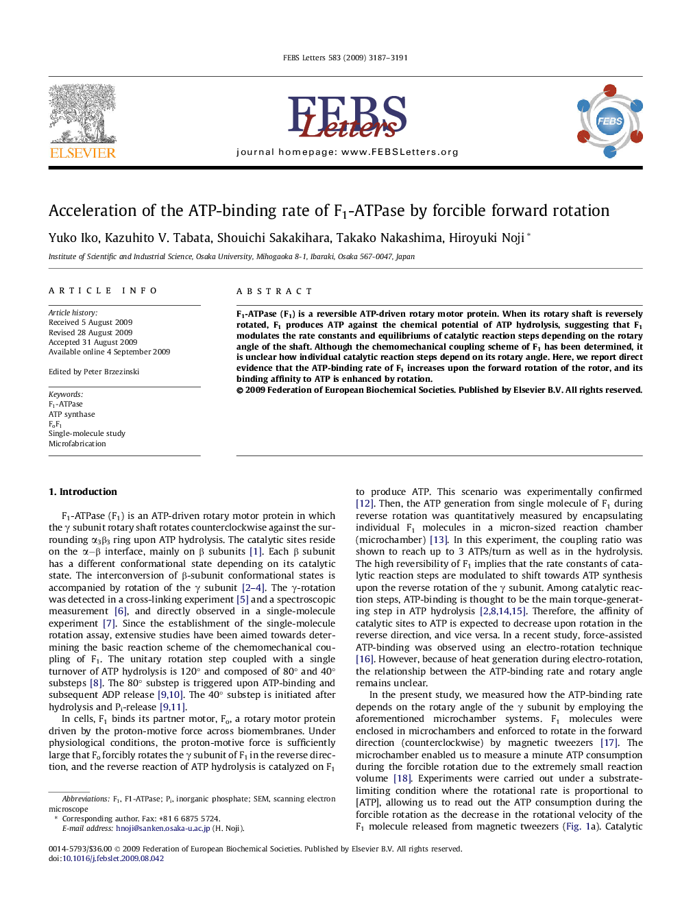 Acceleration of the ATP-binding rate of F1-ATPase by forcible forward rotation