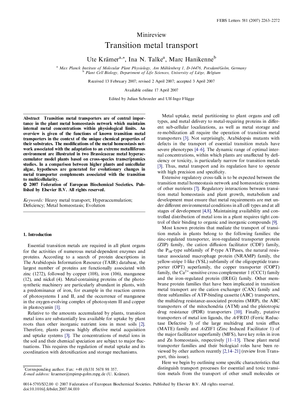 عکس صفحه اول مقاله: Transition metal transport Transition metal transport