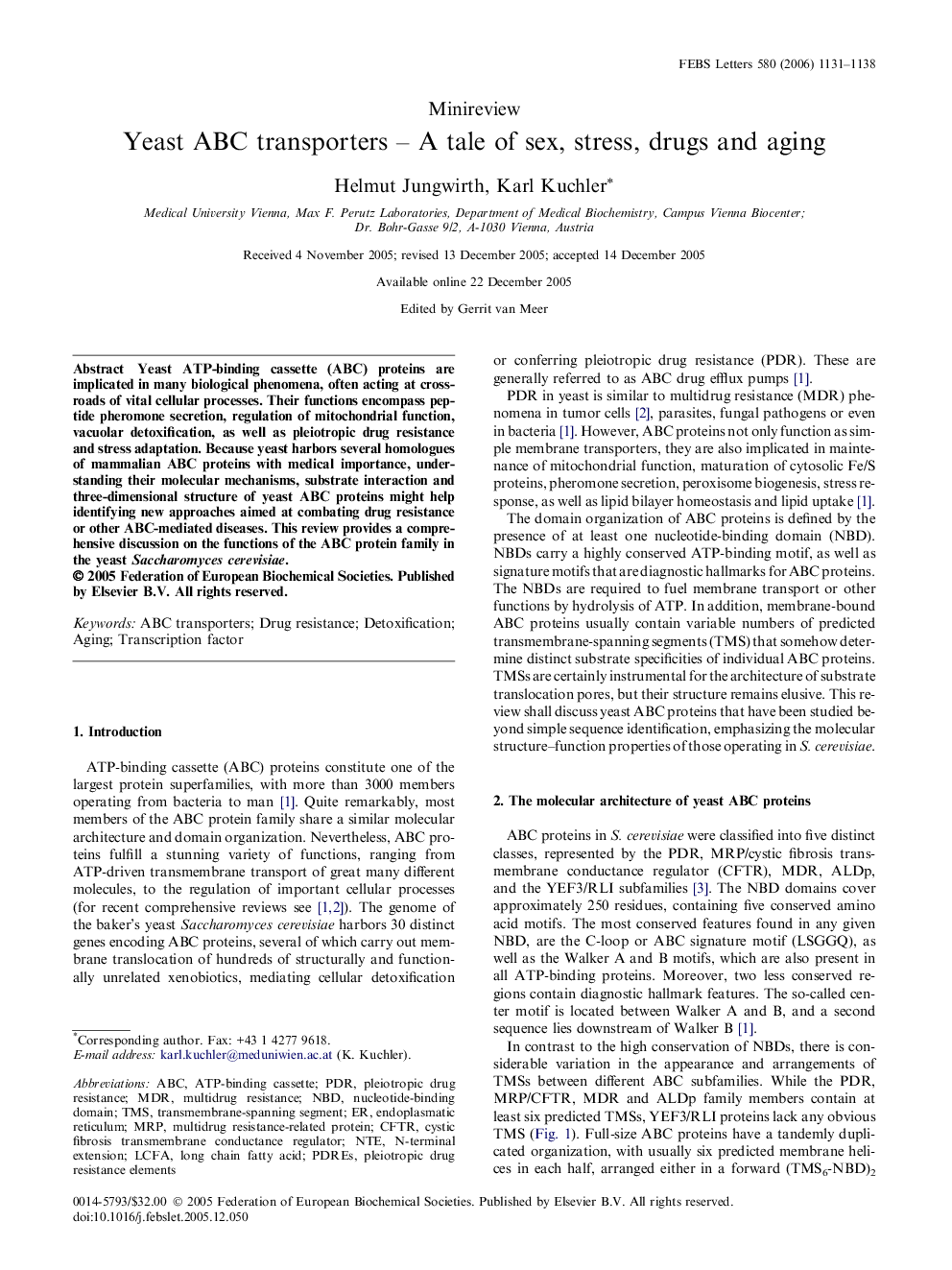 Yeast ABC transporters – A tale of sex, stress, drugs and aging