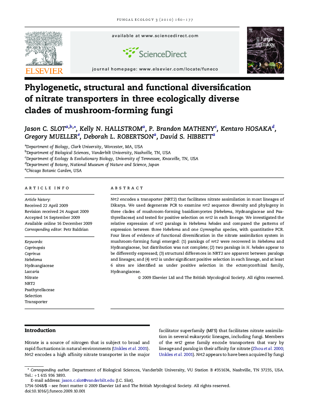Phylogenetic, structural and functional diversification of nitrate transporters in three ecologically diverse clades of mushroom-forming fungi